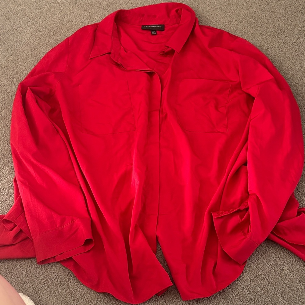 Lane Bryant Vibrant Red Women's Blouse